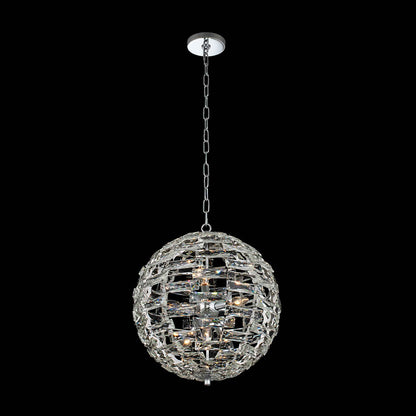 9 light 18 inch chrome orb chandelier