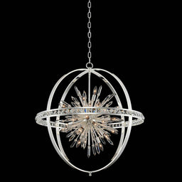 24 light 36 inch polished silver chandelier