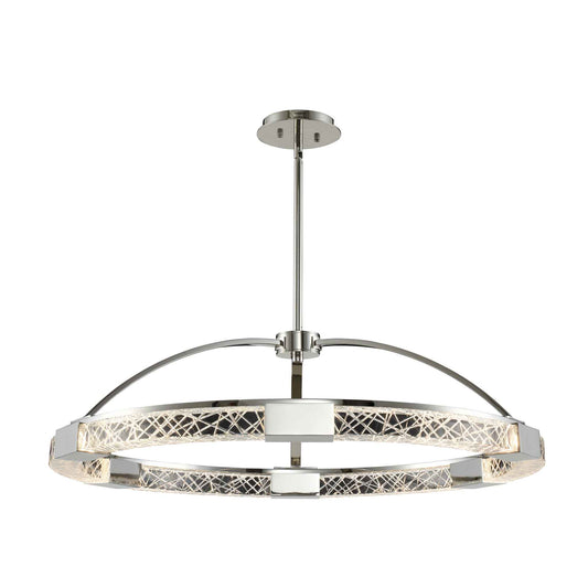 32 inch polished nickel led pendant