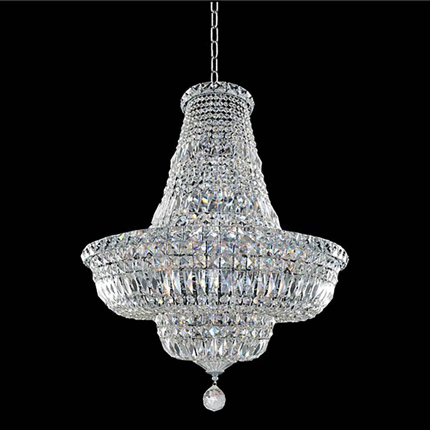 18 light 25 inch chrome chandelier