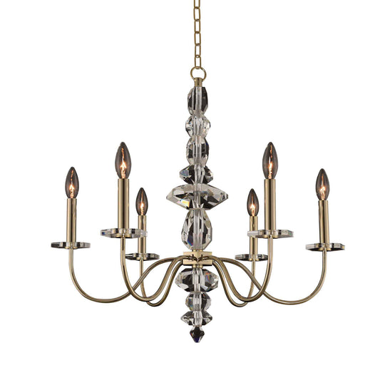 6 light 26 inch gold chandelier