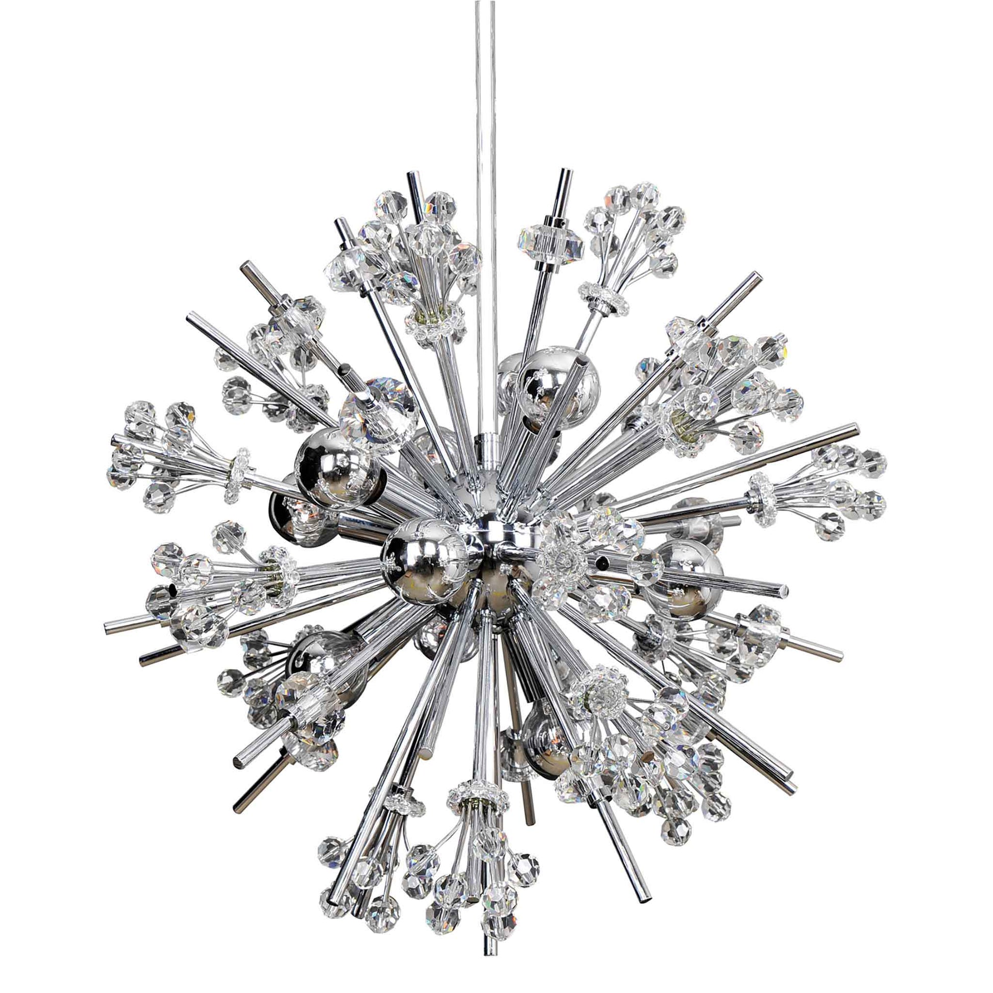 10 light 19 inch chrome chandelier