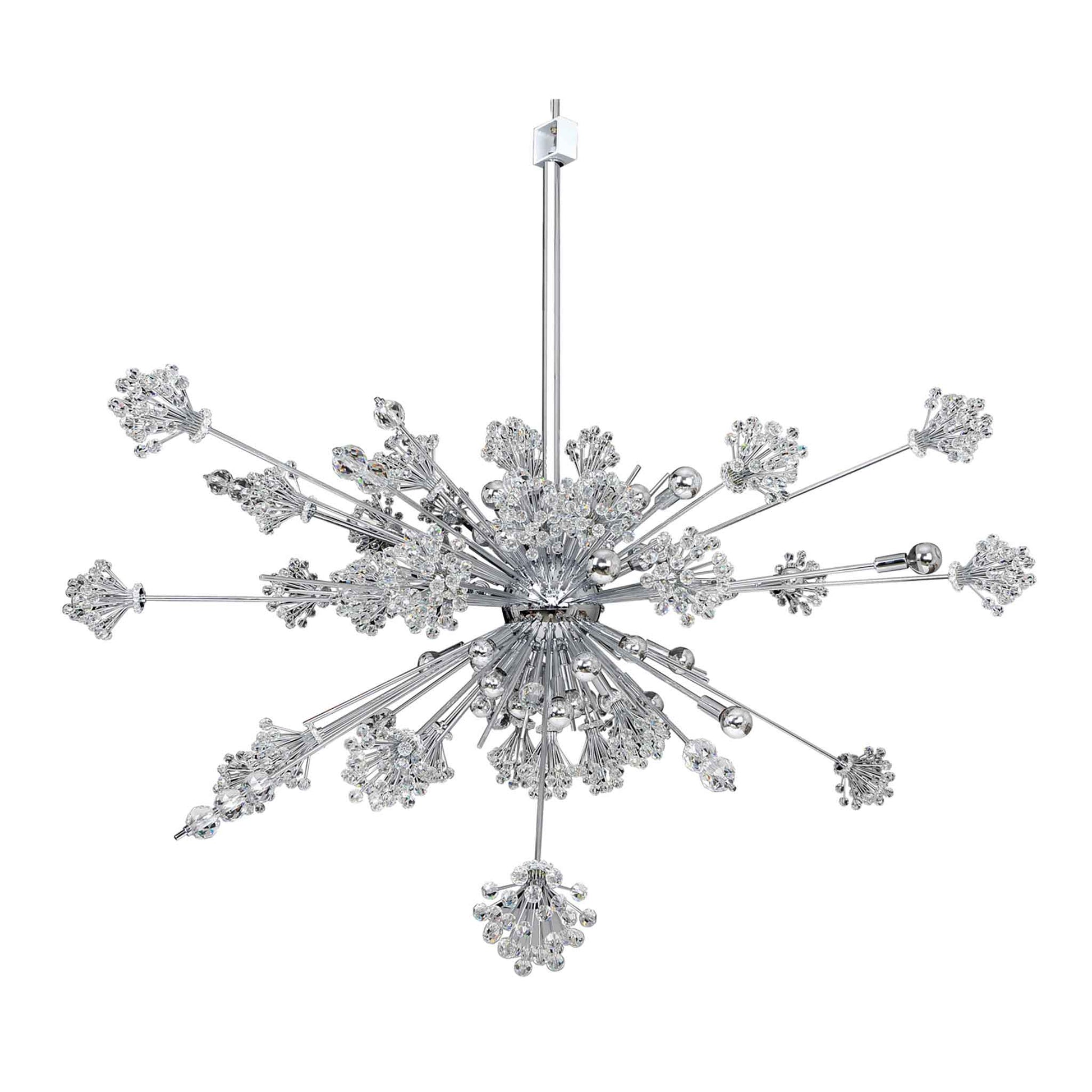 46 light 60 inch chrome chandelier