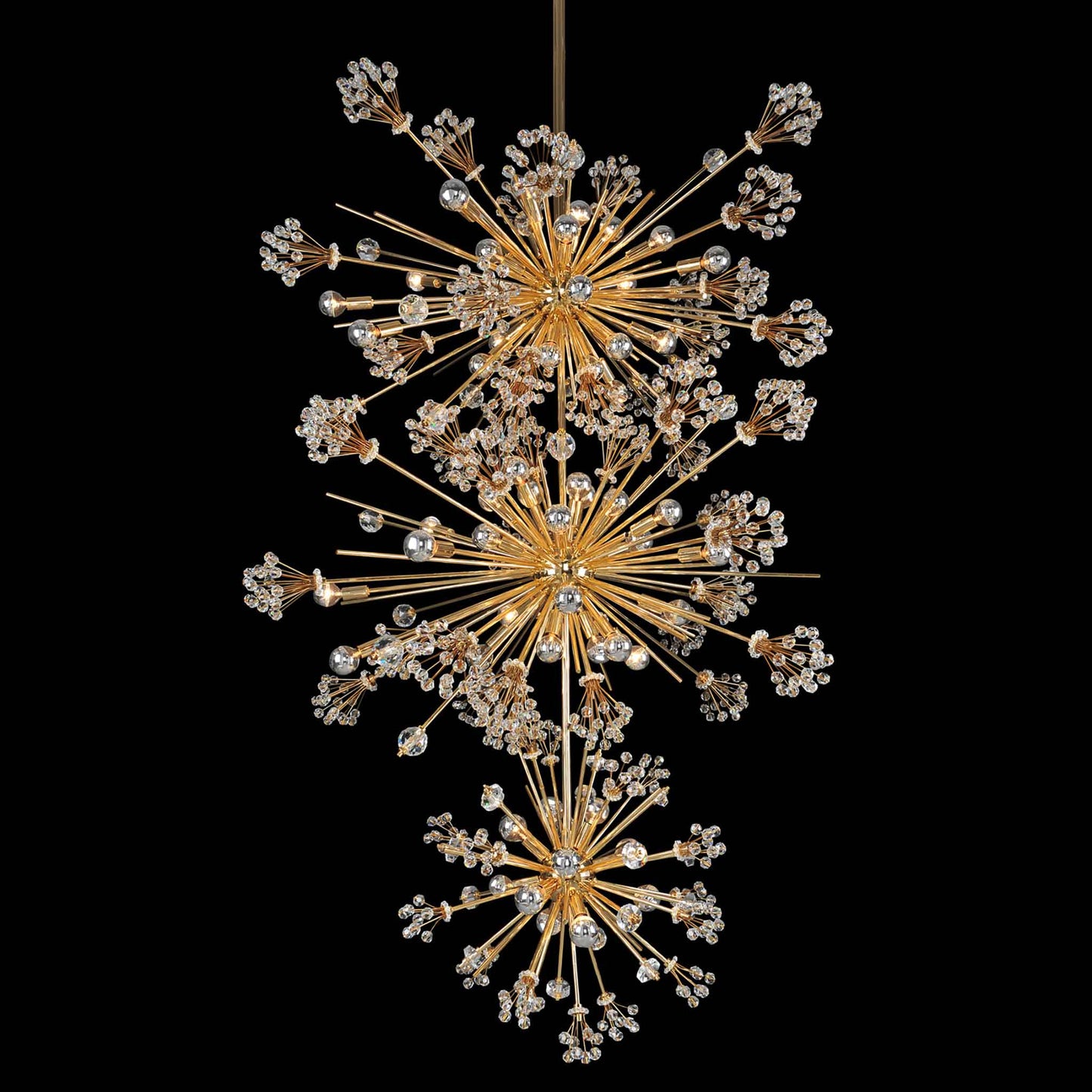 50 light 36 inch 3 tier 18k gold chandelier