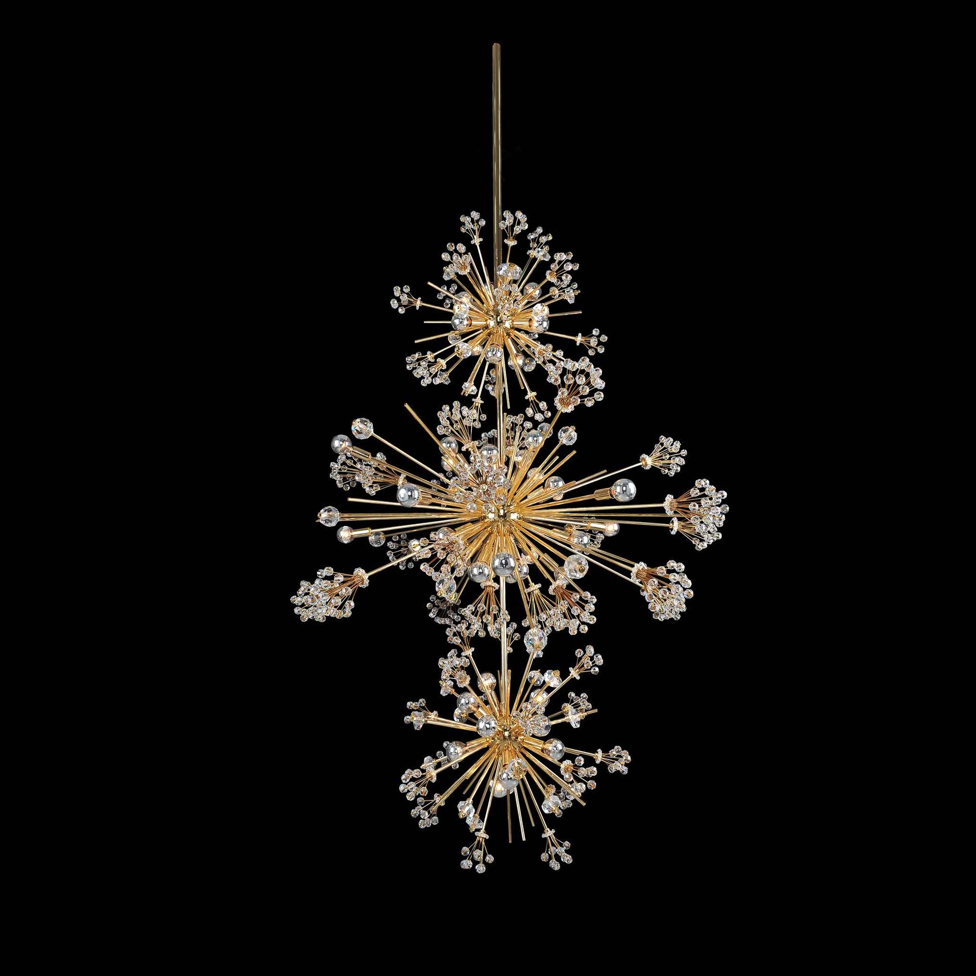 50 light 36 inch 3 tier 18k gold chandelier