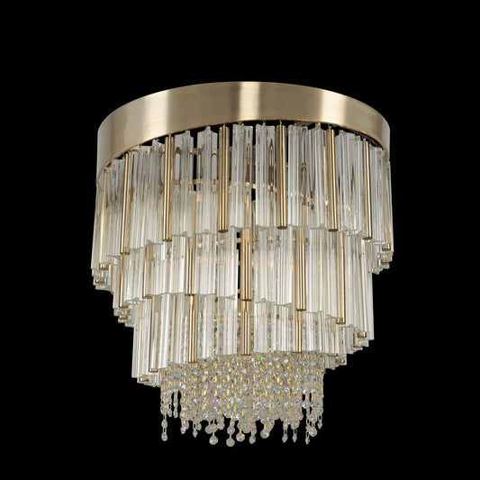 6 light 20 inch gold convertible pendant - semi flush mount