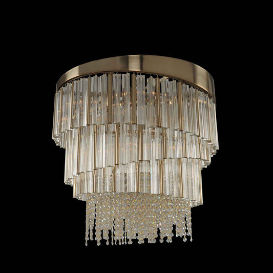 9 light 27 inch gold chandelier