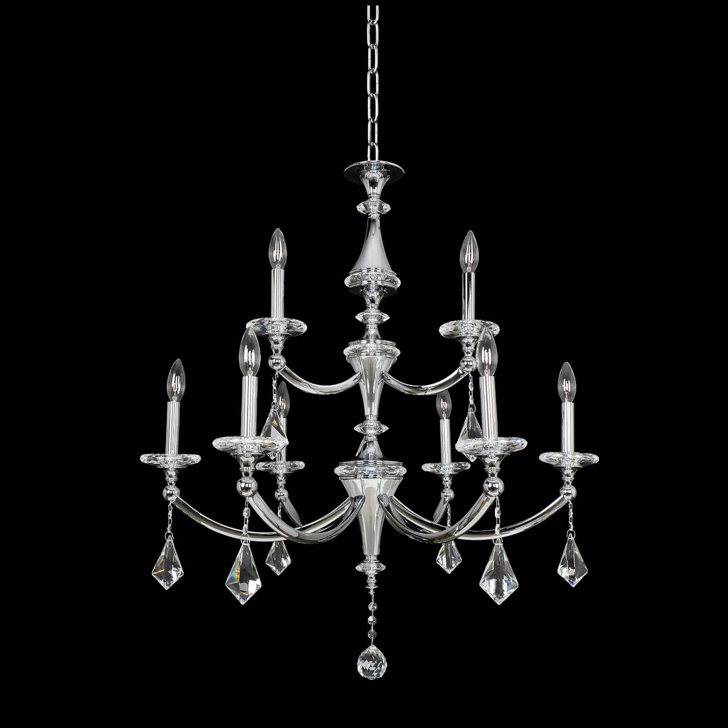 9 light 31 inch chrome chandelier
