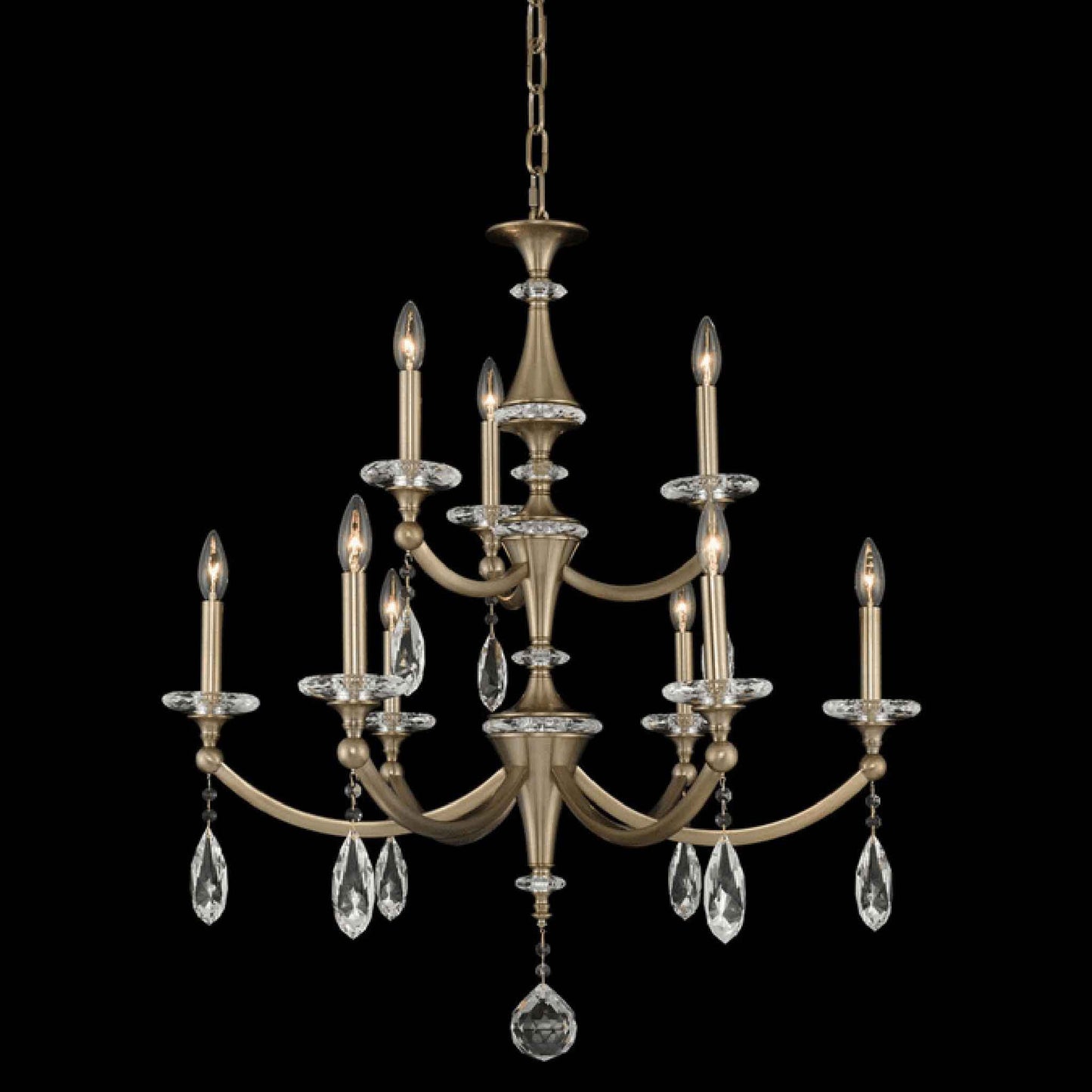 9 light 31 inch gold chandelier