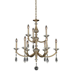 9 light 31 inch gold chandelier