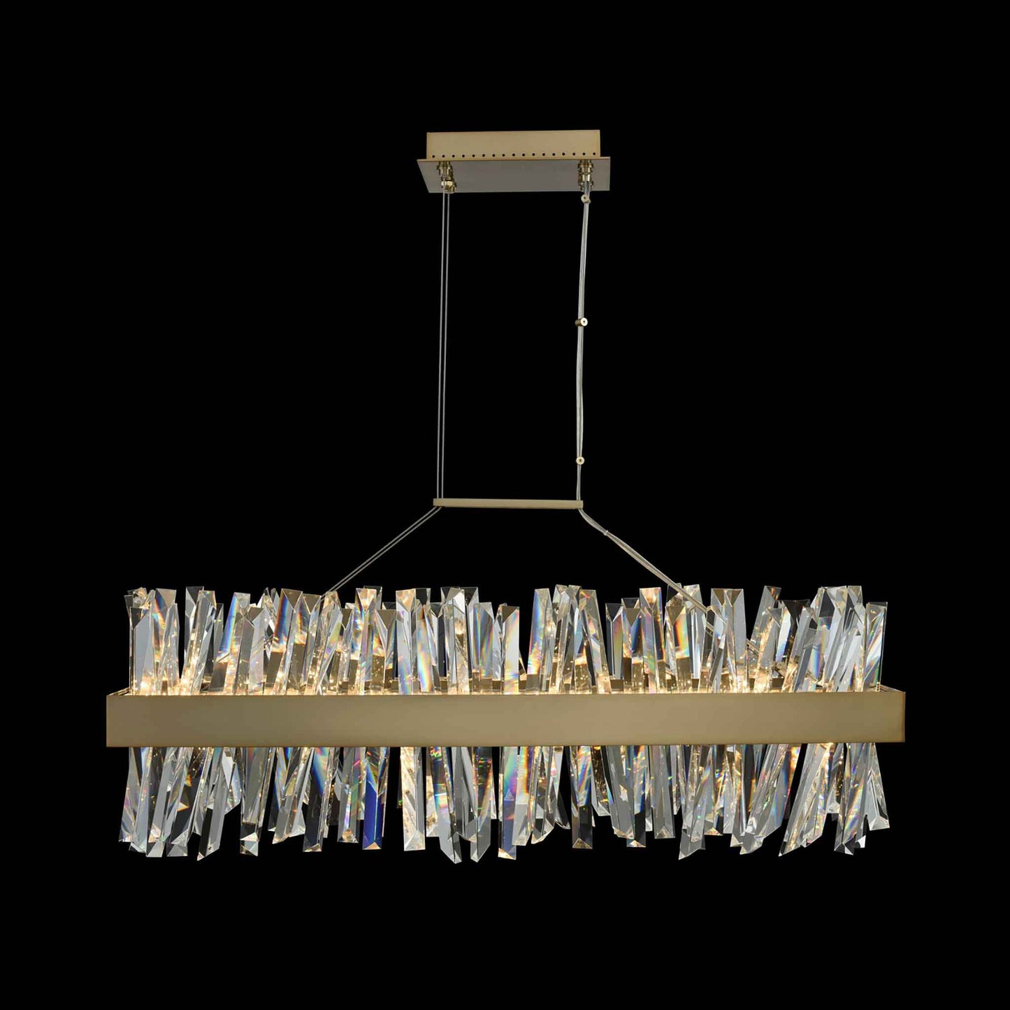 36 inch gold rectangular island light