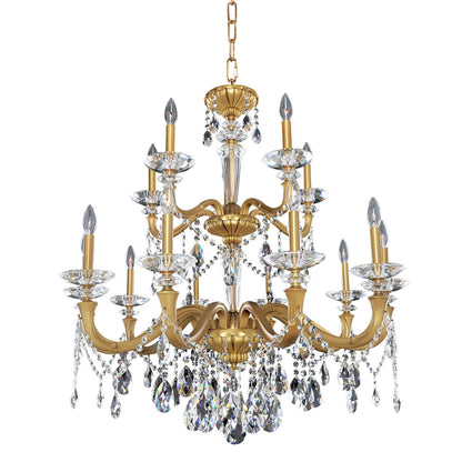 15 light 36 inch historic brass chandelier