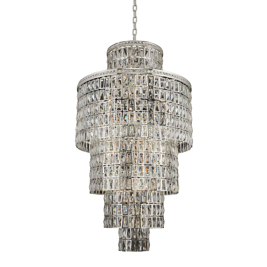 22 light 32 inch silver chandelier