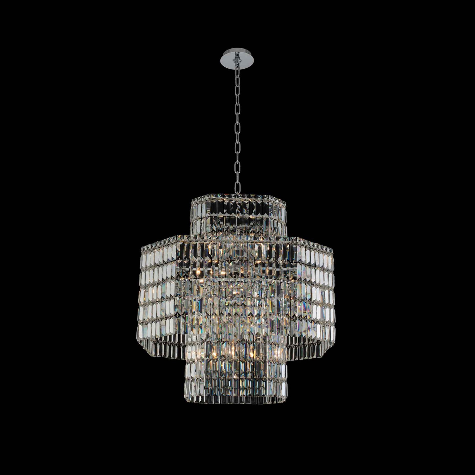 16 light 29 inch chrome chandelier