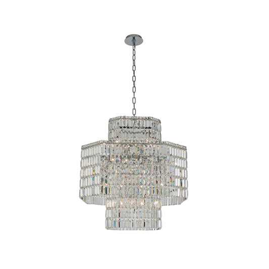 16 light 29 inch chrome chandelier