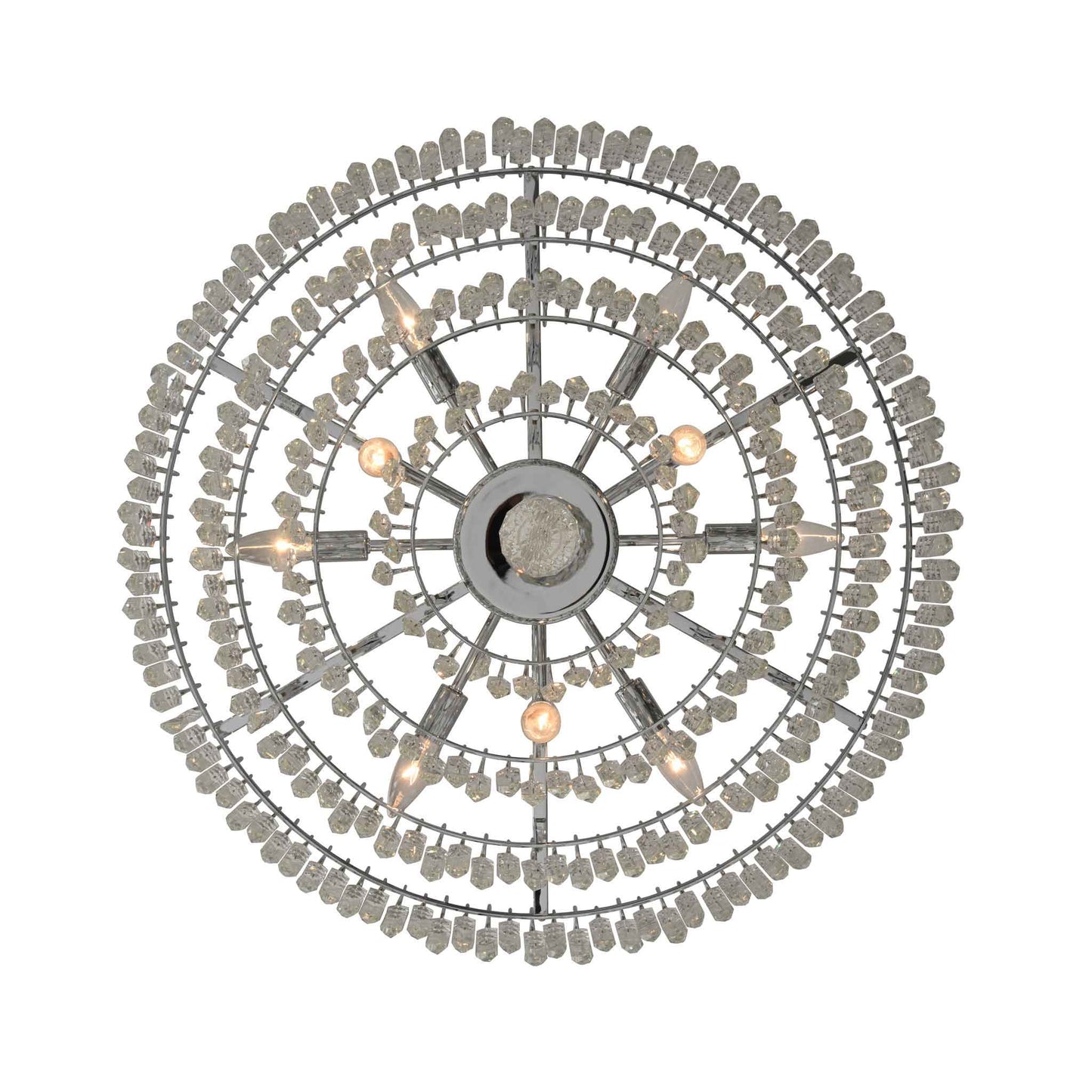 9 light 27 inch chrome chandelier