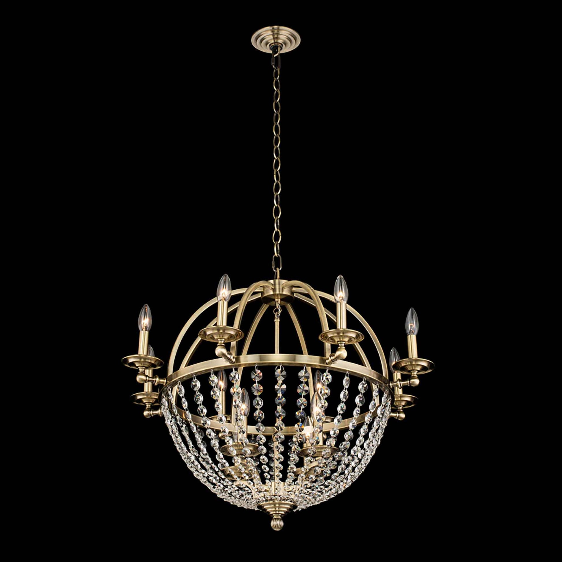 12 light 30 inch gold orb chandelier