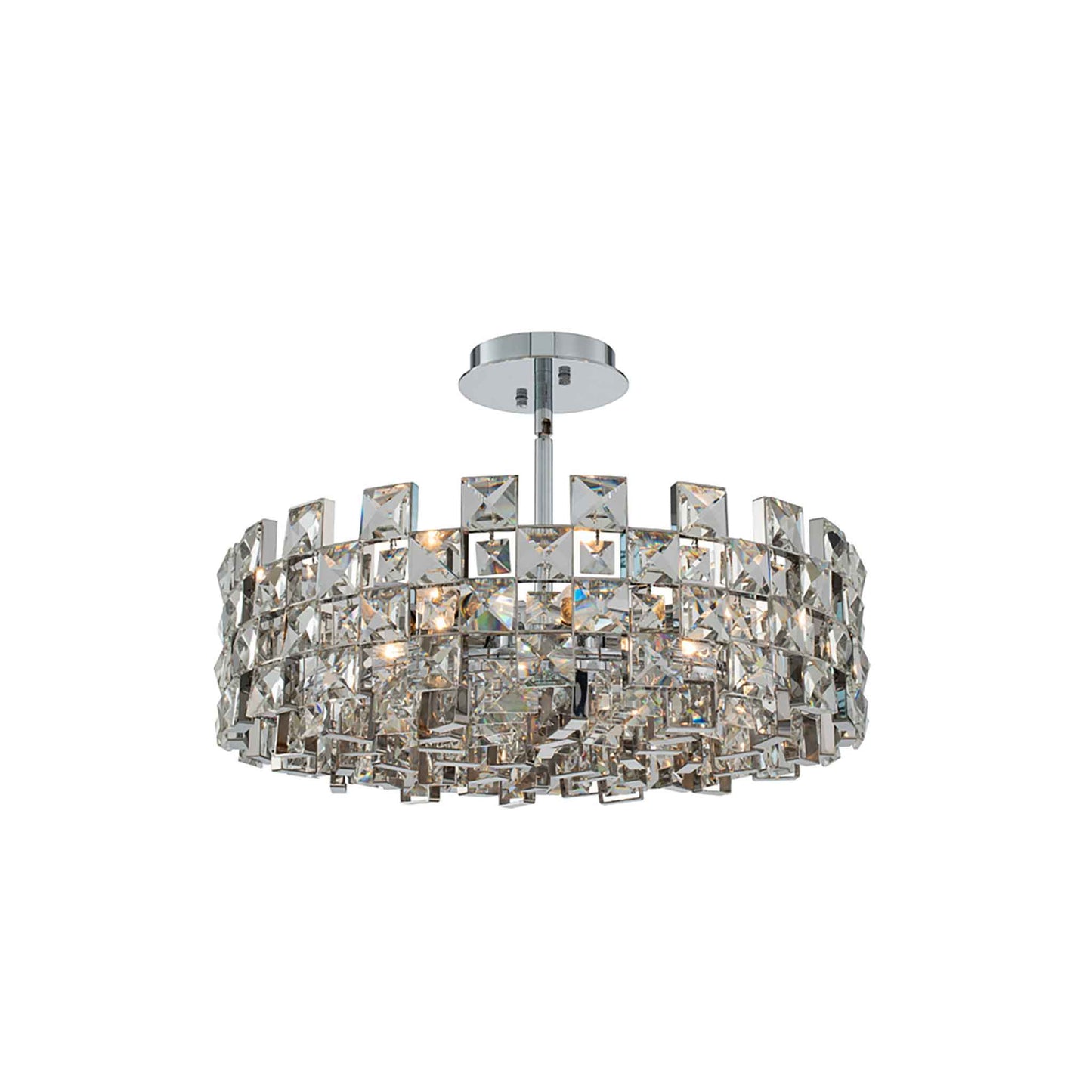 8 light 22 inch chrome chandelier