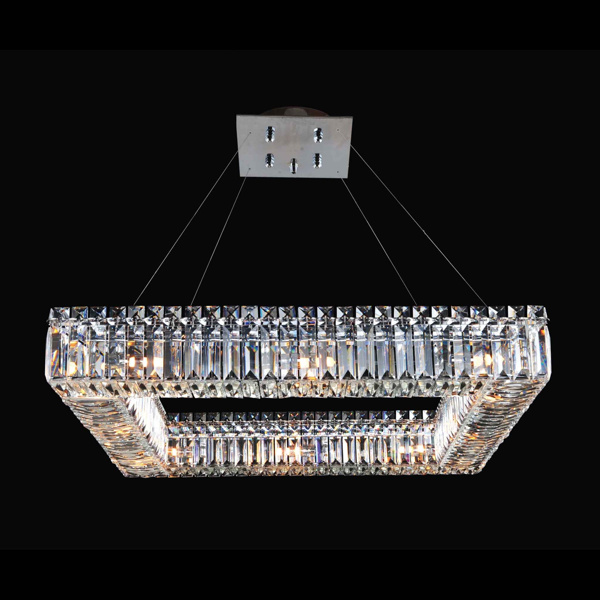 12 light 26 inch chrome square chandelier