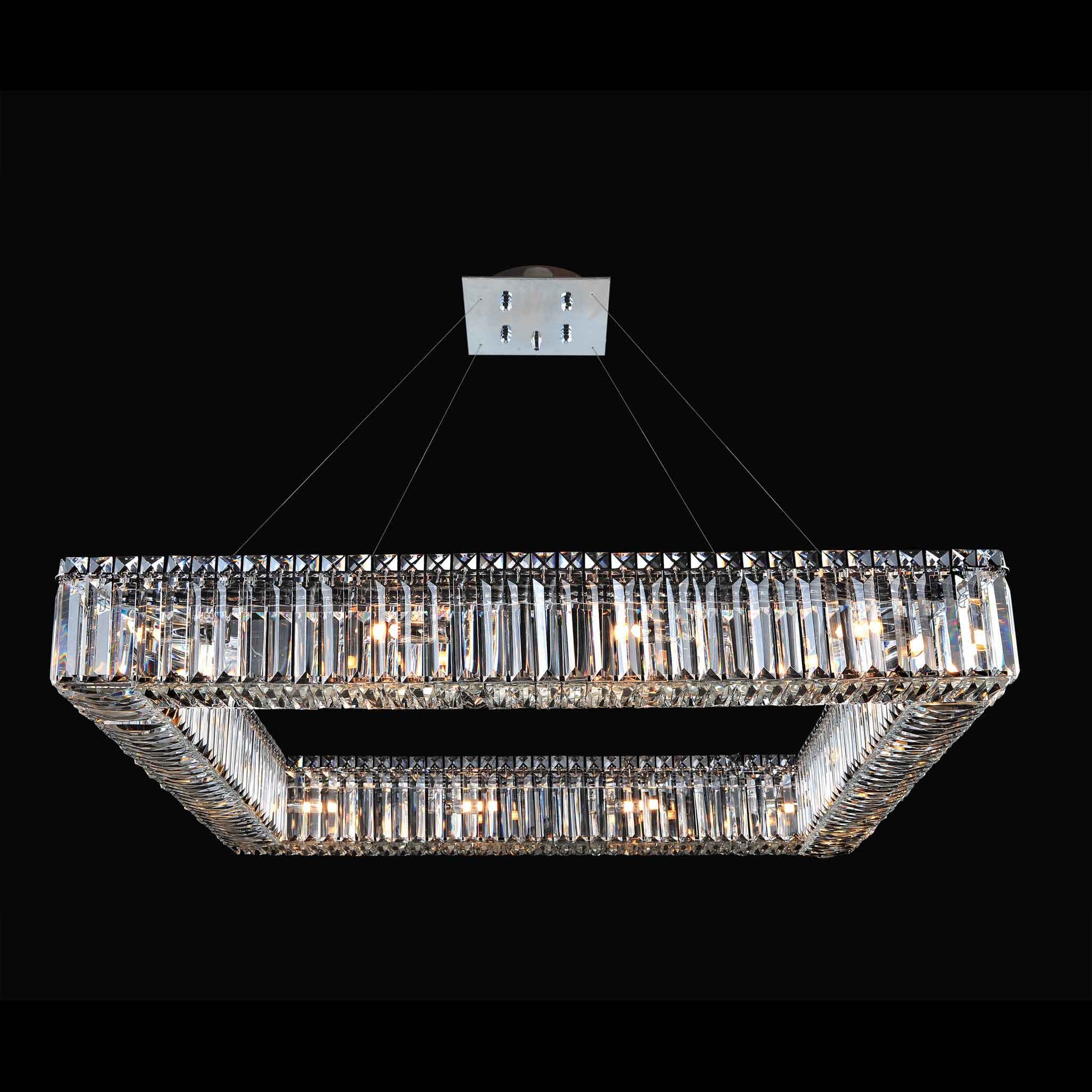 16 light 35 inch chrome square chandelier