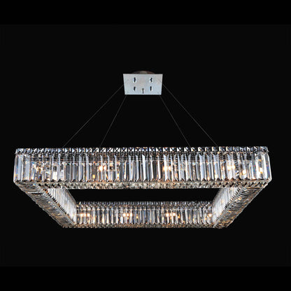 16 light 35 inch chrome square chandelier