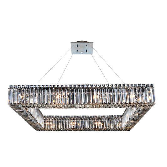 16 light 35 inch chrome square chandelier