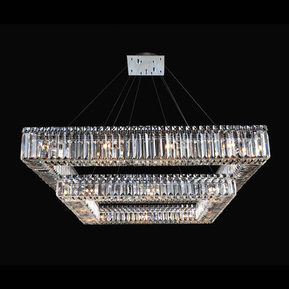 28 light 35 inch 2 tier chrome chandelier