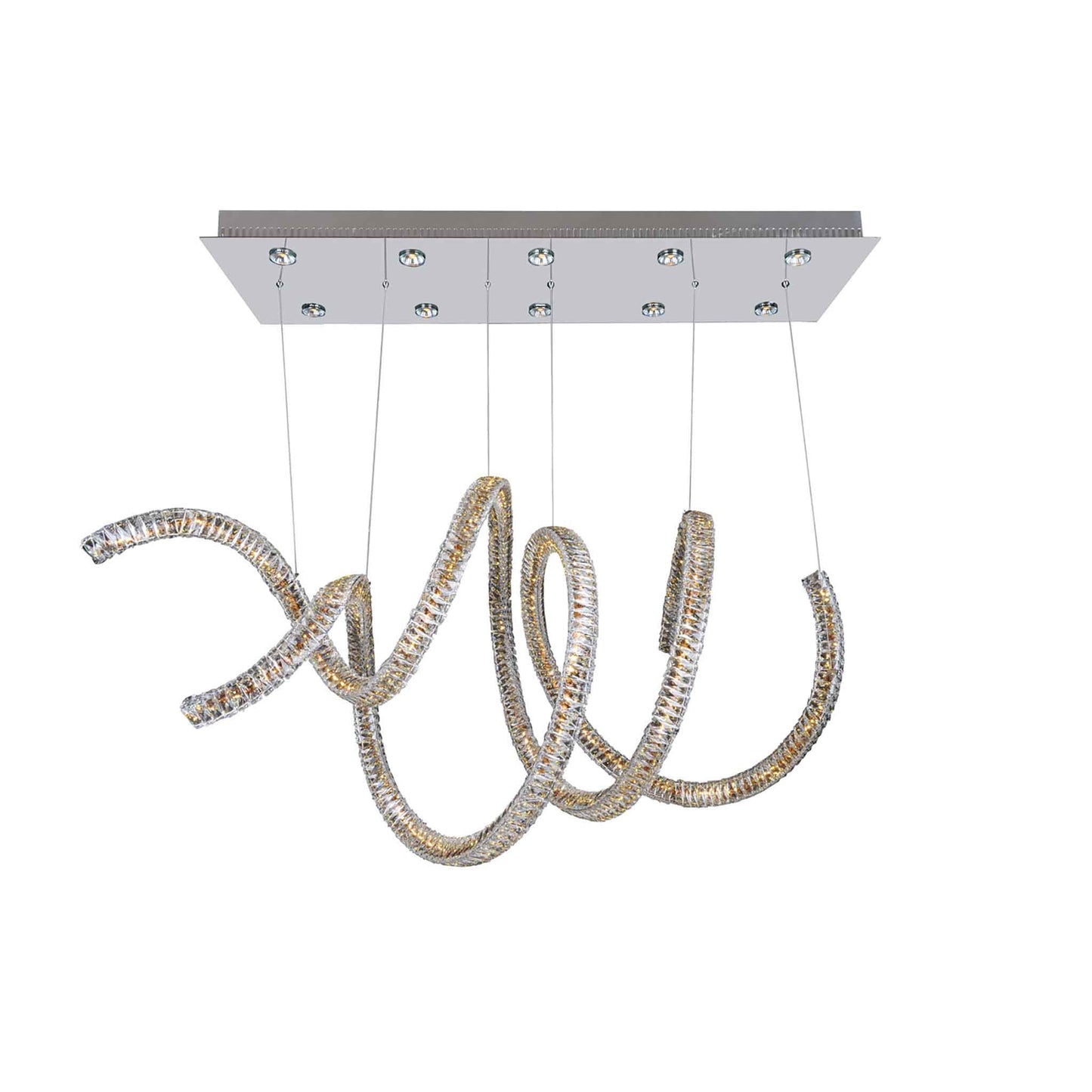 10 light 50 inch chrome led convertible pendant - flush mount