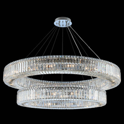 30 light 47 inch 2 tier chrome chandelier