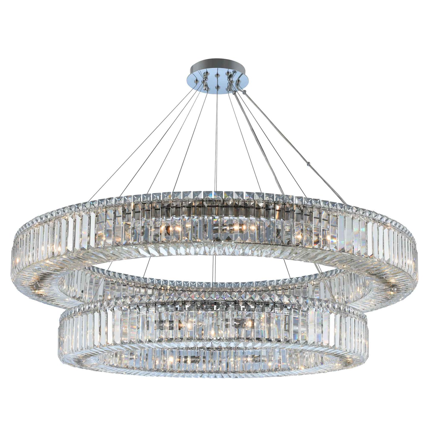 30 light 47 inch 2 tier chrome chandelier
