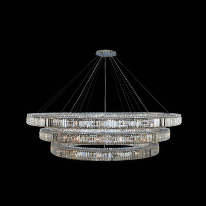 39 light 47 inch 3 tier chrome chandelier