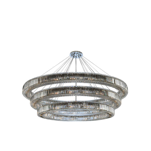 62 light 84 inch 3 tier chrome chandelier