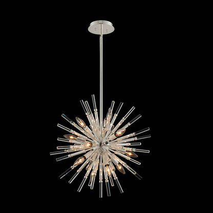 14 light 22 inch silver chandelier