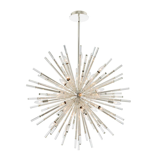 28 light 36 inch silver chandelier