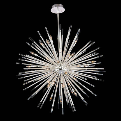 36 light 48 inch silver chandelier