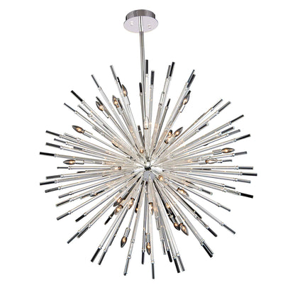 36 light 48 inch silver chandelier