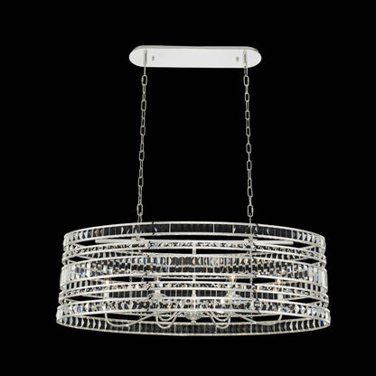 6 light 42 inch silver chandelier