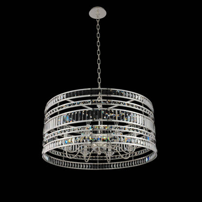 8 light 32 inch silver chandelier