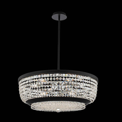 9 light 28 inch black chrome chandelier