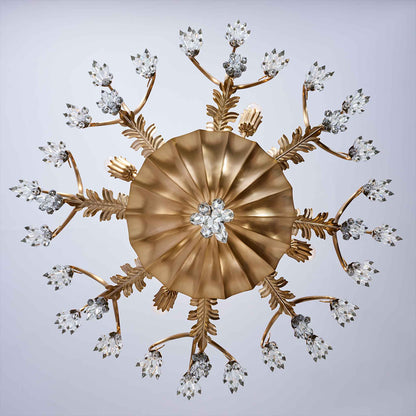 8 light 38 inch winter brass chandelier