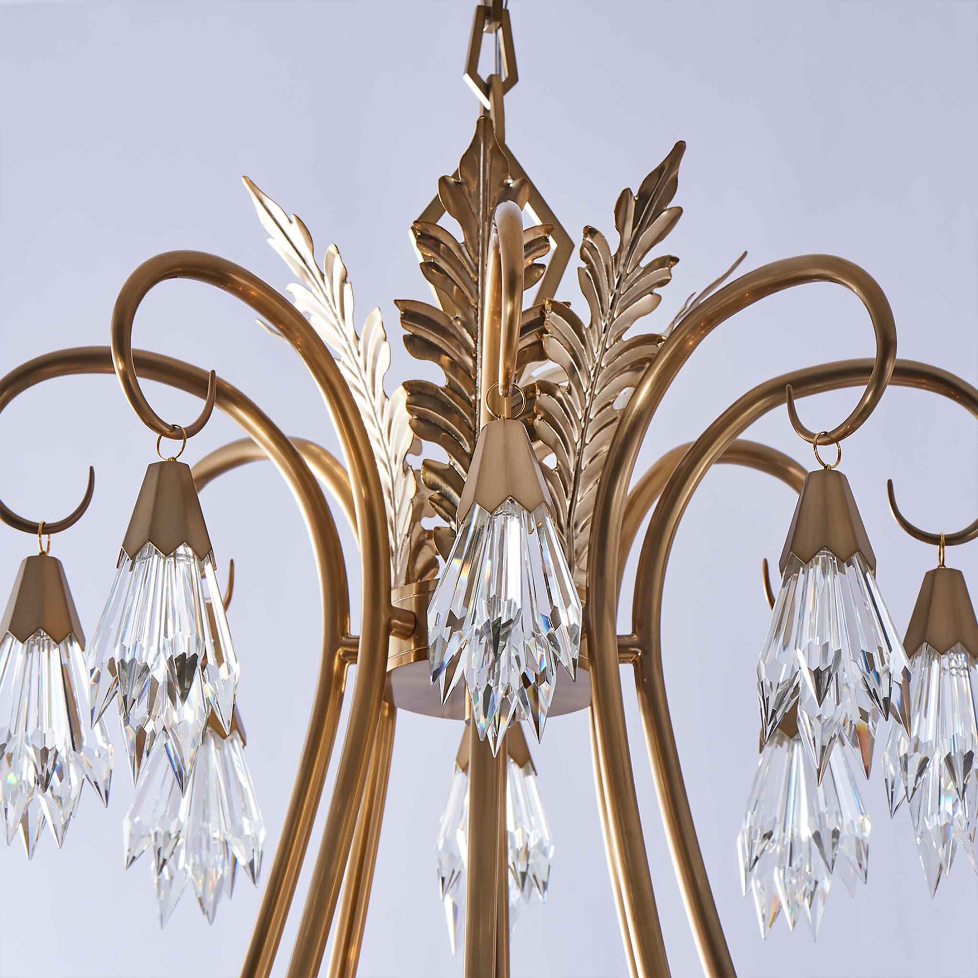 8 light 38 inch winter brass chandelier