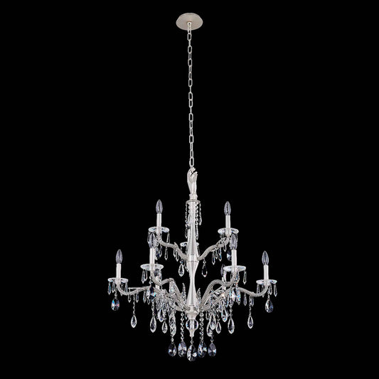 9 light 32 inch 2 tier pewter chandelier