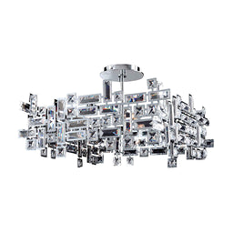 8 light 21 inch chrome square chandelier