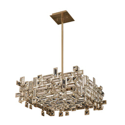 8 light 21 inch gold square chandelier