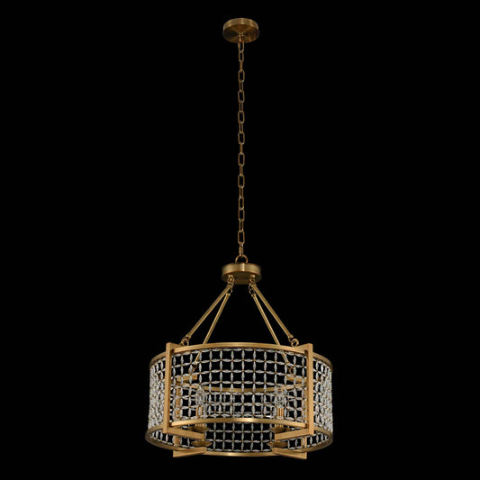 4 light 24 inch pearlized brass chandelier