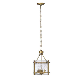 4 light 14 inch antique brass clear glass chandelier