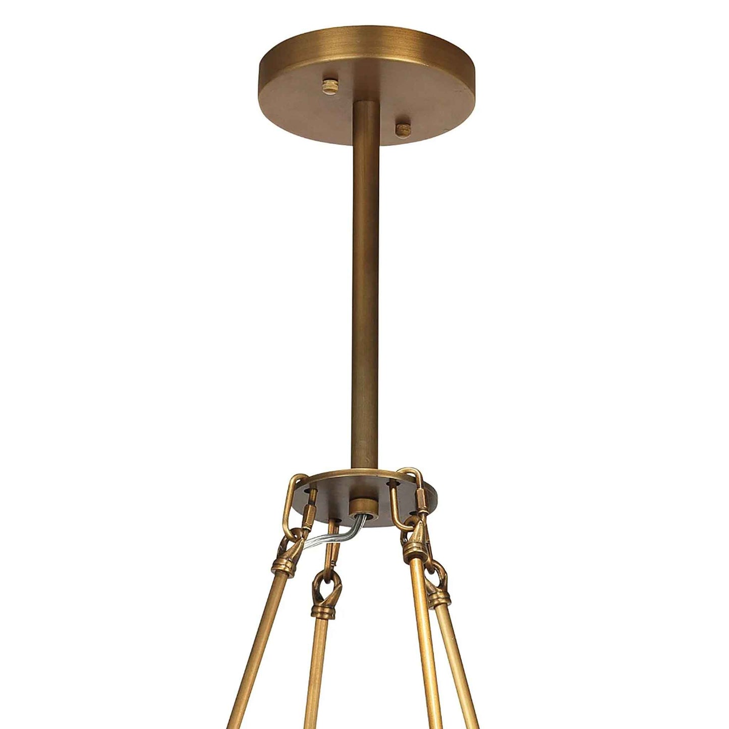 8 light 36 inch brass chandelier