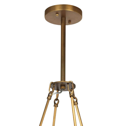 8 light 36 inch brass chandelier