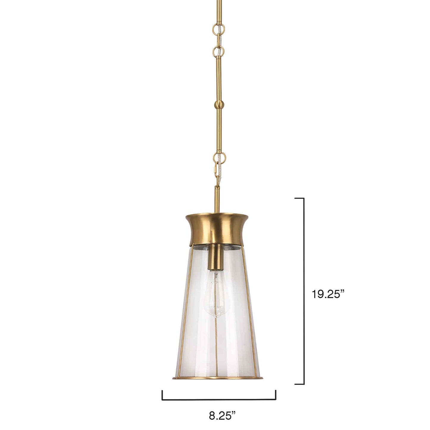 1 light 6 inch brass pendant