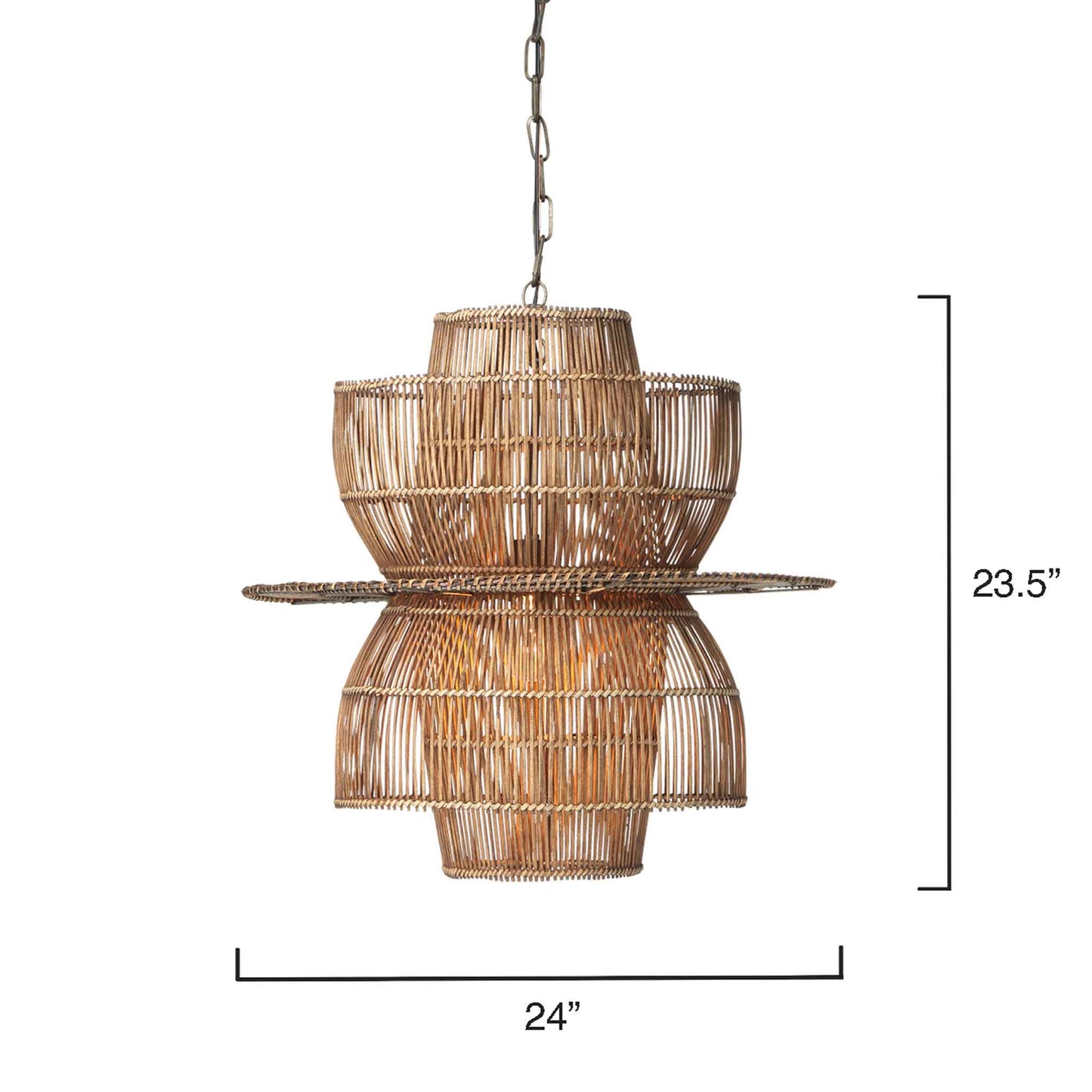 1 light 24 inch natural pendant